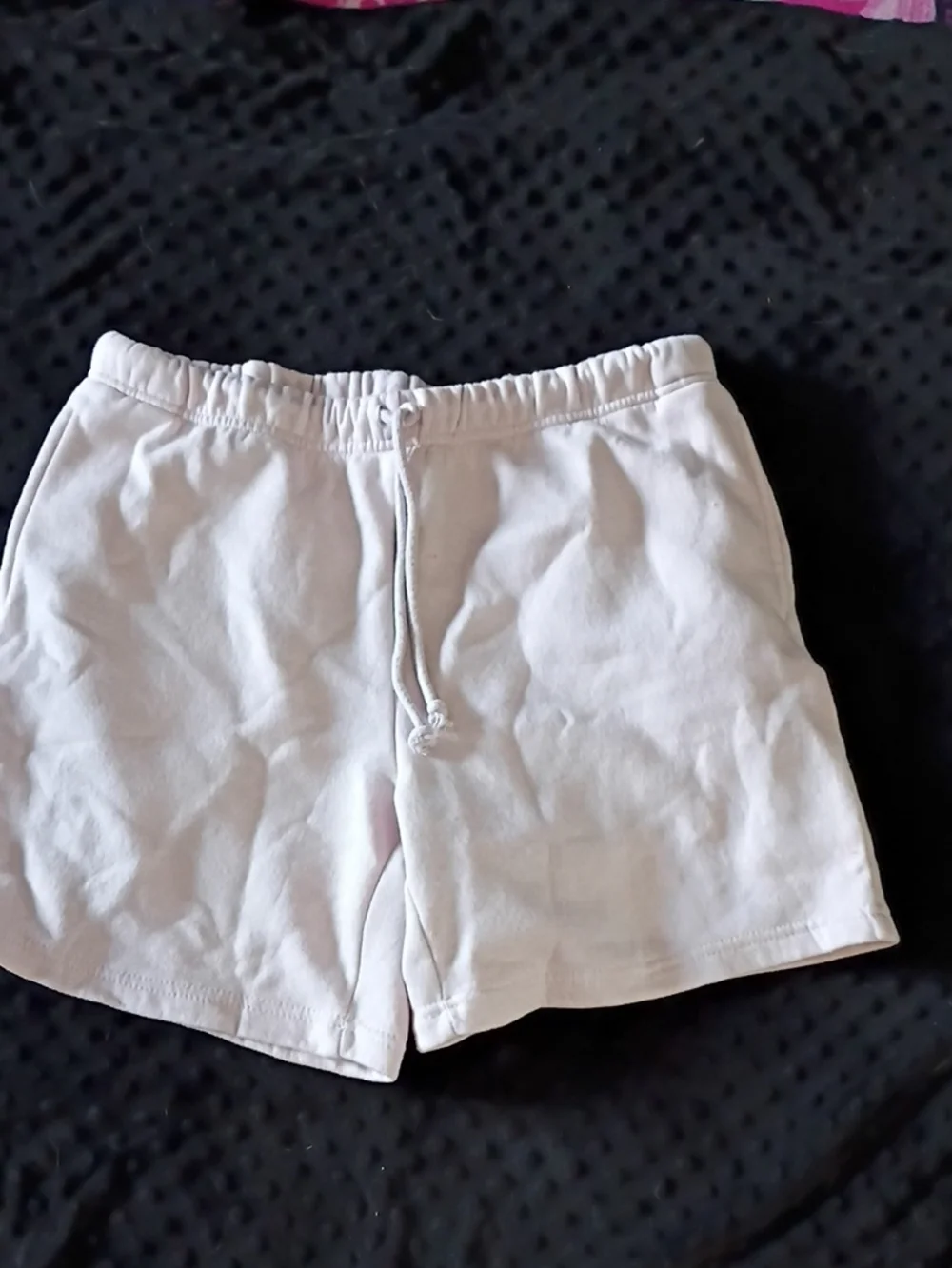 Women's White Drawstring Cotton Shorts